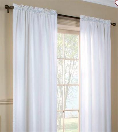 Lumino Semi-Sheer Curtain Pair, White, 54"x84"