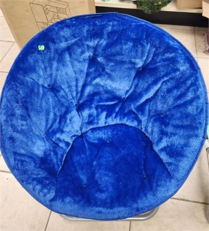 Faux Fur Saucer Chair, Blue