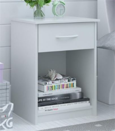Mainstays Classic Nightstand with Drawer, White