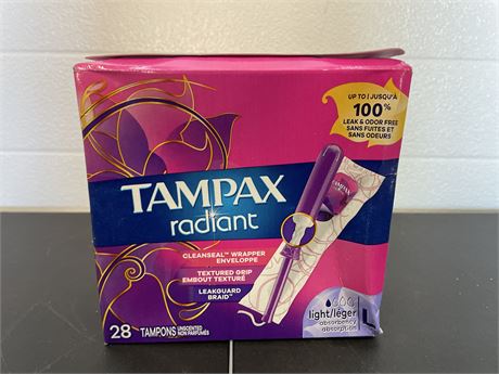 Tampax Pocket Radiant Compact Tampons Regular Absorbency - Unscented - 28ct