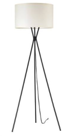 Mainstays 58" Tripod Lamp, Black w/white shade
