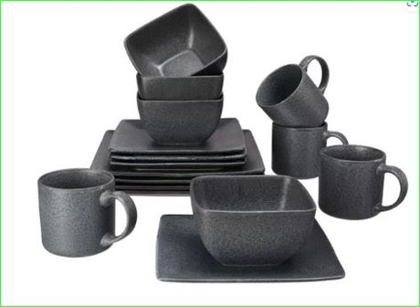 Better Homes & Gardens Dark Gray  16-Piece  Dinnerware Set