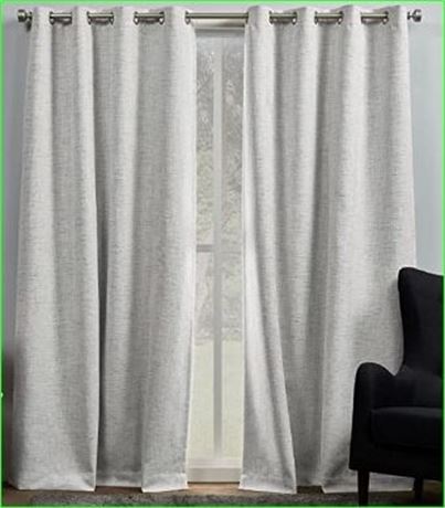 Exclusive Home Burke 100% Blackout Curtain Panel Pair, 52"x96", Silver
