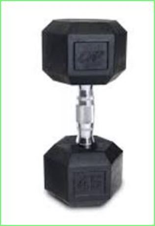 CAP Barbell, 45lb Coated Rubber Hex Dumbbell, Pair