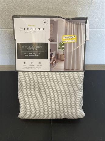 Threshold 50"x95" Blackout Curtain Small Grey Check