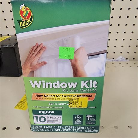 Duck Window Kit, 62"x420". Enough for (10) 3' x 5' windows