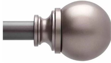 Better Homes & Gardens 1" Pewter Boule Single Curtain Rod, 66-120", Pewter