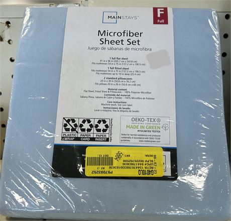 Mainstays Microfiber Sheet Set, Blue, Full