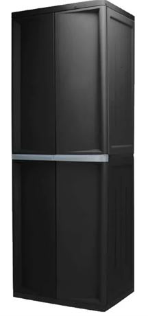 Hyper Tough Plastic 4-Shelf Garage Storage Cabinet, Black