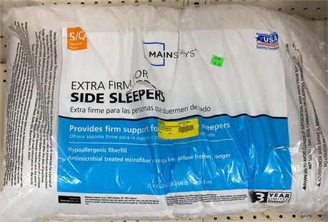 Mainstays Extra Firm For Side sleepers pillow