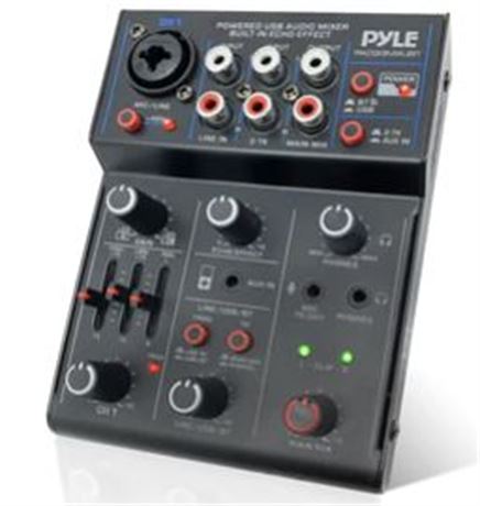 Pyle Compact Bluetooth DJ Mixer Interface PAD33MXUBT **BOX SHOWS WEAR**