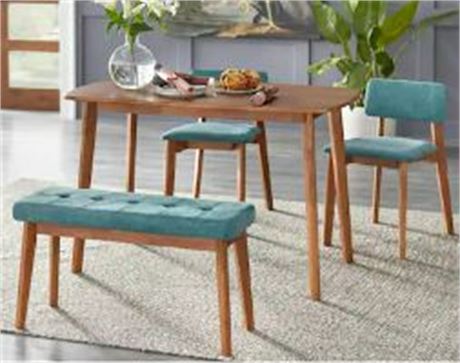 Teraves 4 piece Dining Table Set, Teal