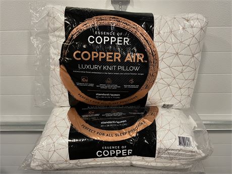 Essence of Copper Luxury Knit Bed Pillow, St&ard/Queen, 2 Pack