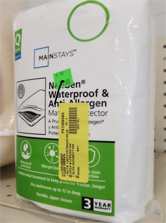 Mainstays Nexgen Waterproof and Anti Allergen Mattress Protector, Queen