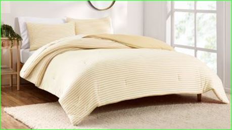 Gap Home Chambray Stripe Comforter, Yellow, Full/Queen