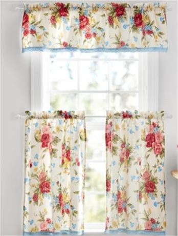 The Pioneer Woman Country Garden Floral Curtain/ Valence Set 30W x 60l