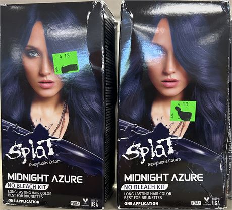 Lot of (2) Splat Midnight Azure No Bleach Hair Dye