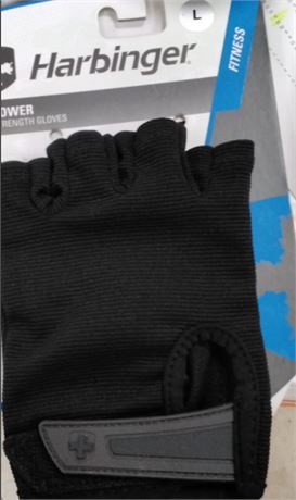 Harbinger Mens Power Weightlifting Glove  Black, Size Large
