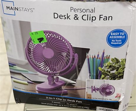 Mainstays Personal Desk Fan
