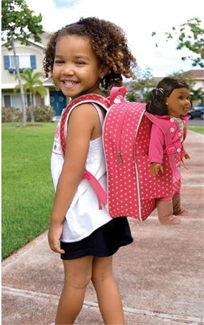 Badger Basket Toy Doll Travel Backpack Storage Bag for 18 inch Dolls - Pink/Star