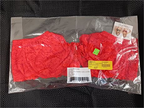 Smart & Sexy Full Figure Lace Underwire, Red, Size 44D
