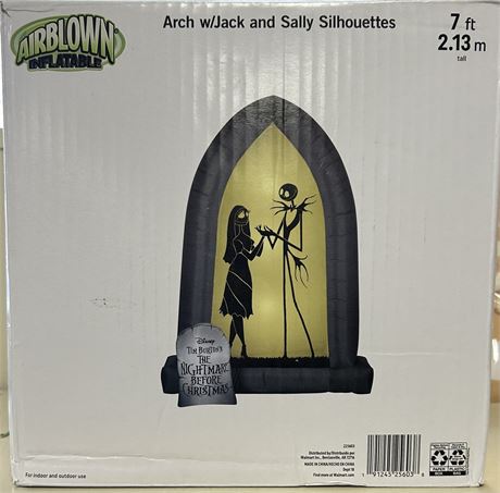 Airblow Inflatables Arch With Jack and Sally Silhouettes, 7 foot