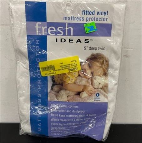 Fresh Ideas Fitted Vinyl Mattress Protector, Twin