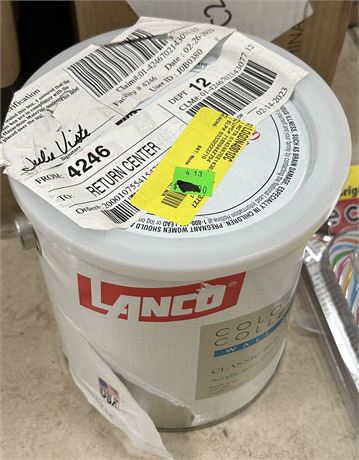 Lanco White Acrylic Satin Paint, one gal