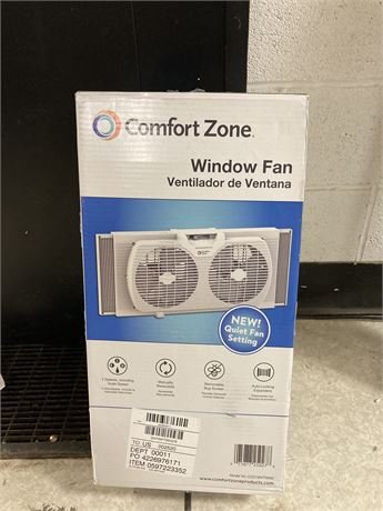 Comfort Zone 3-Speed Blade Window Fan, White
