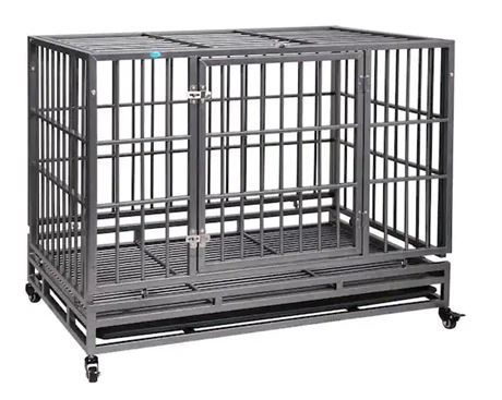 37in Dog Crate Flat Top Large Kennel Pet Cage