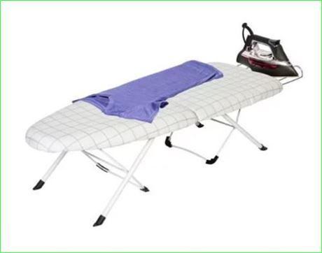 BHG Folding Tabletop Ironing Board, Checked Cover