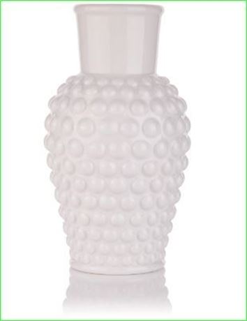 My Texas House 12'' Ceramic White Hobnail Vase,