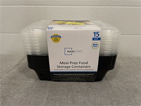 Mainstays 30 Piece 4.2 Cup Meal Prep Food Storage Containers