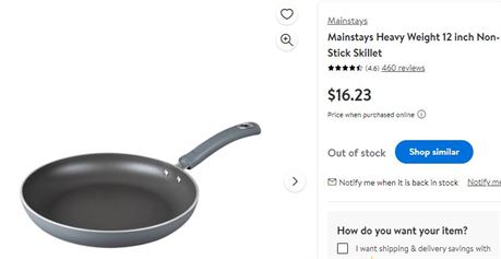 Mainstays Heavy Weight 12in Non Stick Skillet