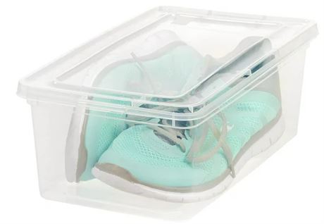 Case of (TWELVE) Mainstays 5 quart Shoe Storage boxes