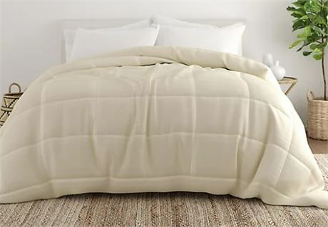 Home Collection Premium Down Alternative Comforter set, Ivory, Full/Queen