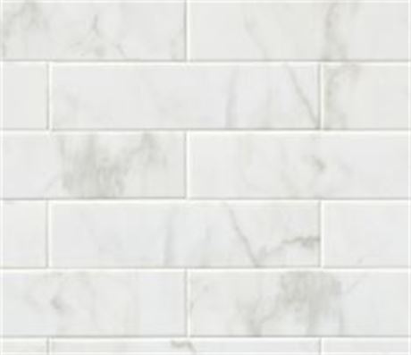Lot of (FIVE) Cases of Premium Ceramic Tile, White, 4"x16", each case contains 2