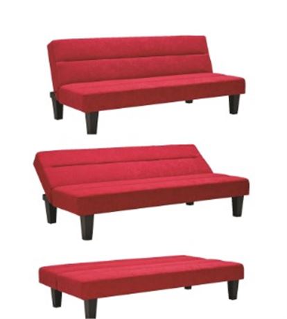 DHP Kebo Futon with Microfiber Cover Red