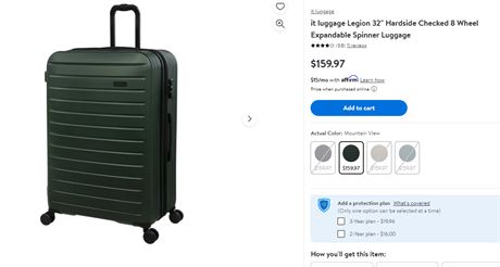 it luggage Legion 32in Hardside Checked 8 Wheel Expandable Spinner Luggage