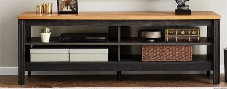 Wampat Farmhouse TV Stand for 65 inch, Black