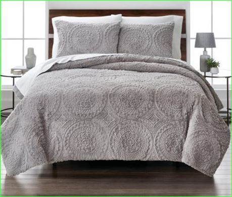 Better Homes & Gardens  Faux Fur 3-Piece Comforter Set, King, Grey