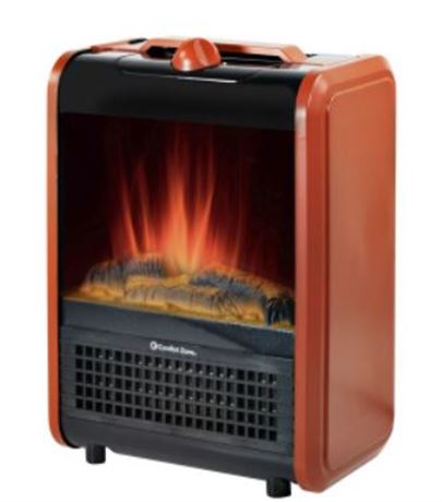 Comfort Zone 1200W Ceramic Portable Electric Fireplace Heater, Matte Red