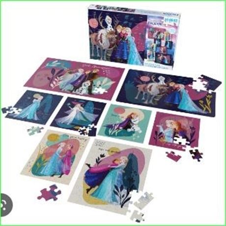 SpinMaster-Disney Frozen 8 Pack Interlocking Jigsaw Puzzle Bundle