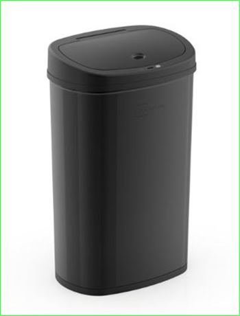 Mainstays 13g Motion Sensor  Garbage Can, Black Stainless Steel