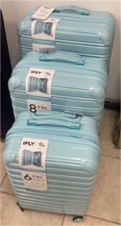 iFly Sky Blue Hardside 3 piece spinner suitcase set