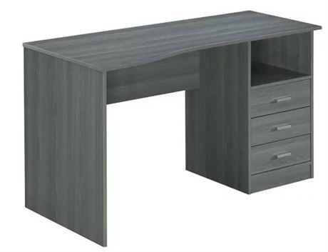 Techni Mobili Classic Computer Desk with Multiple Drawers, gray
