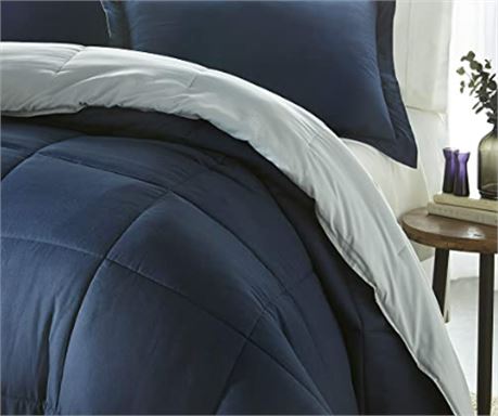 Ienjoy Down Alternative Comforter,Blue, Full/queen