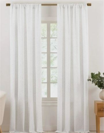 Lot of (TWO) Pairs of Gap Home Organic Cotton Curtain Par, White, 48"x95"