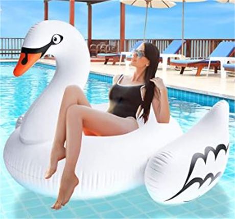 Greenco Giant Inflatable Swan Pool Float 74.5"x71.5"
