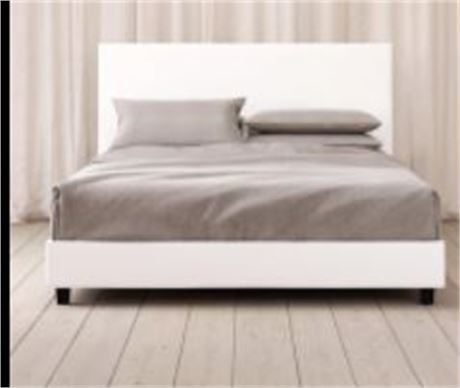 White upholstered platform bed, FULL